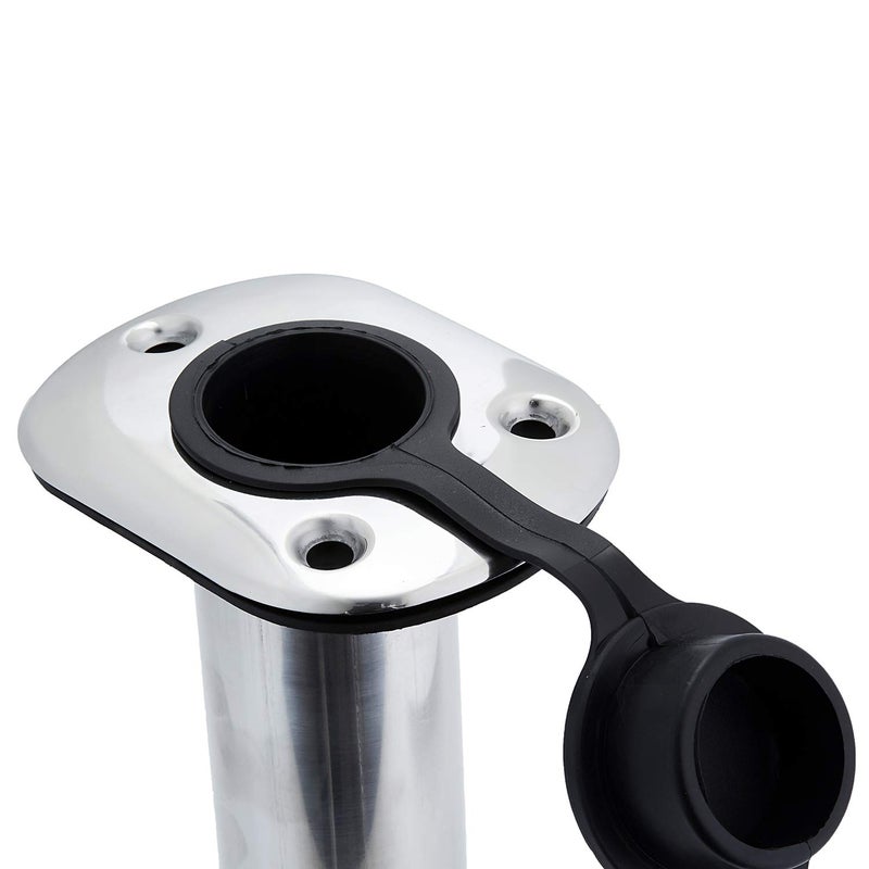 Manifish Polished Fishing Rod Holder Flush Mount, Stainless Steel 90 Degree Flush Mount Fishing Rod Holder for Boat, 0 Degree Fishing Pole Holder with Rubber Cap, PVC Liner & Gasket - Image 4